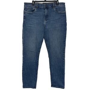 Lucky Brand 412 Athletic Slim Mens 38x30 Stark Blue Denim Blue Jeans Zip 7MSC003